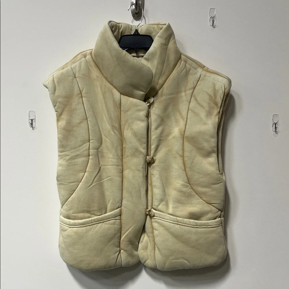 Free People Roll With Us Puffer Vest Vanilla Cream Ivory M